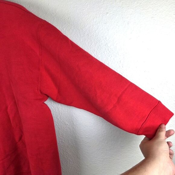 Women's 90's Y2k Vintage Guess Jeans Red Pullover Sweatshirt Size Medium - Picture 7 of 10